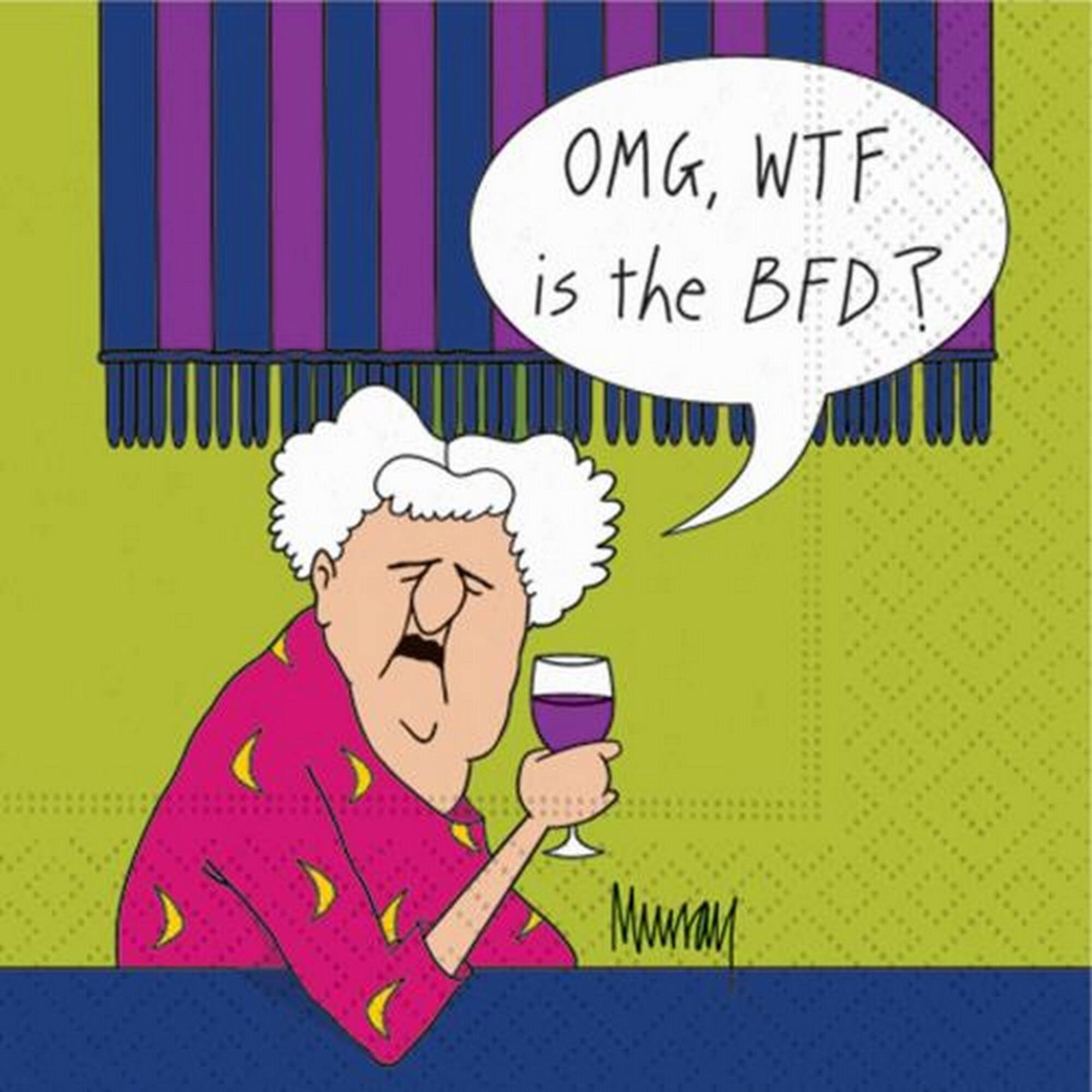 JAM Paper OMG WTF BFD Cocktail Napkins, 40ct.